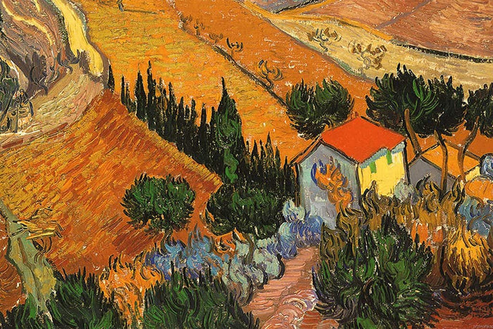 Landschap met huis en ploeger - Vincent van Gogh