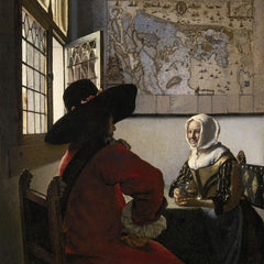 Officier en een lachend meisje (Johannes Vermeer)