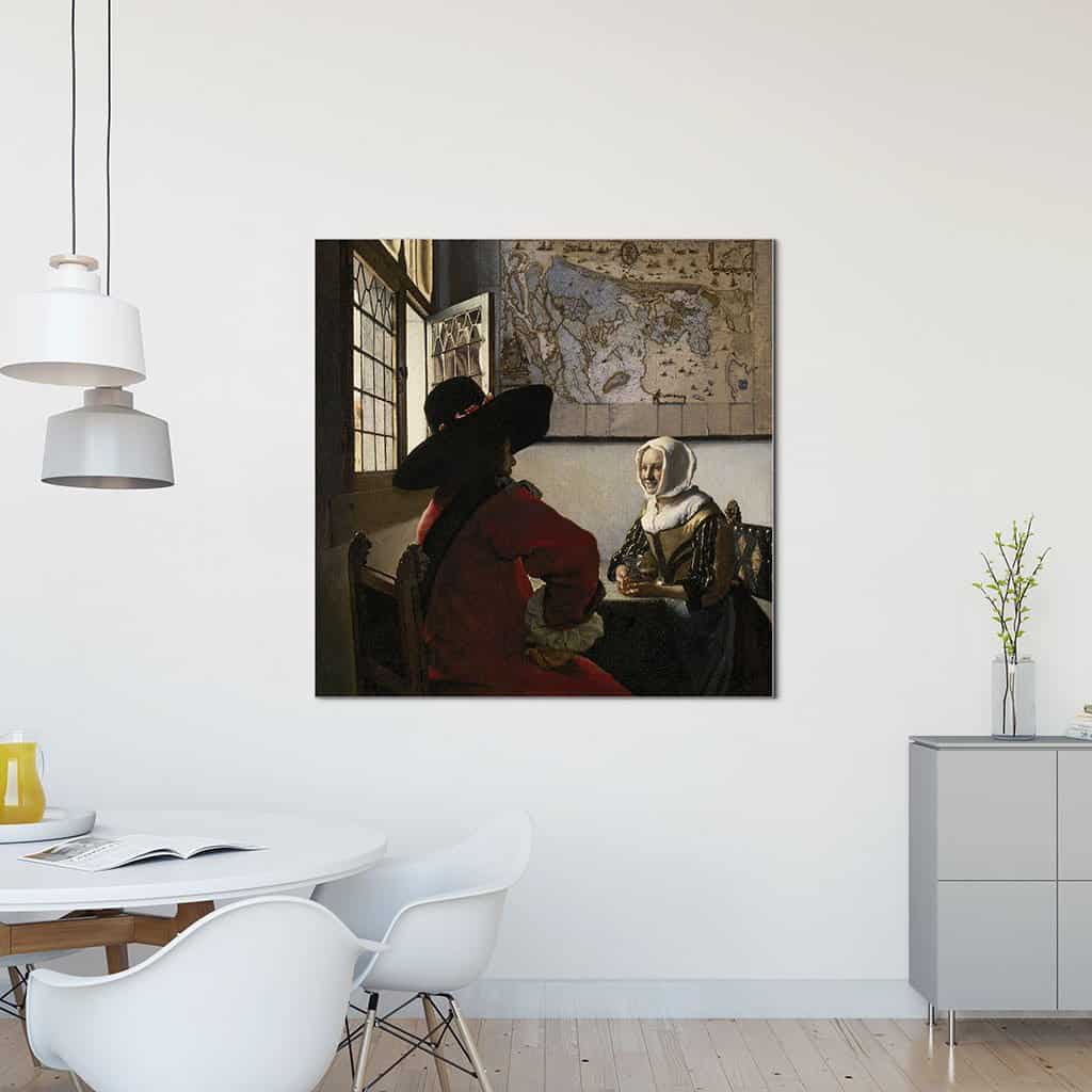 Officier en een lachend meisje (Johannes Vermeer)