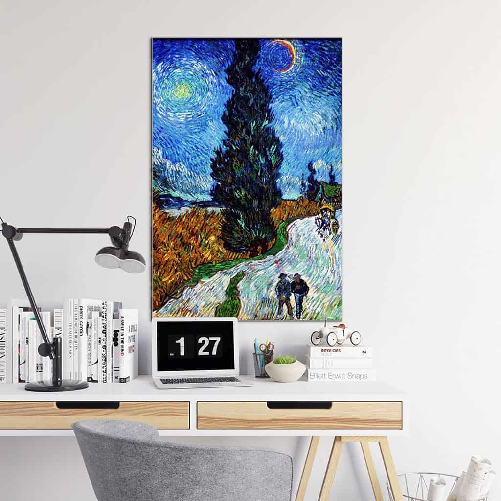 Weg met Cypres en ster (Vincent Van Gogh)