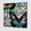 Vlinders op de graffiti muur