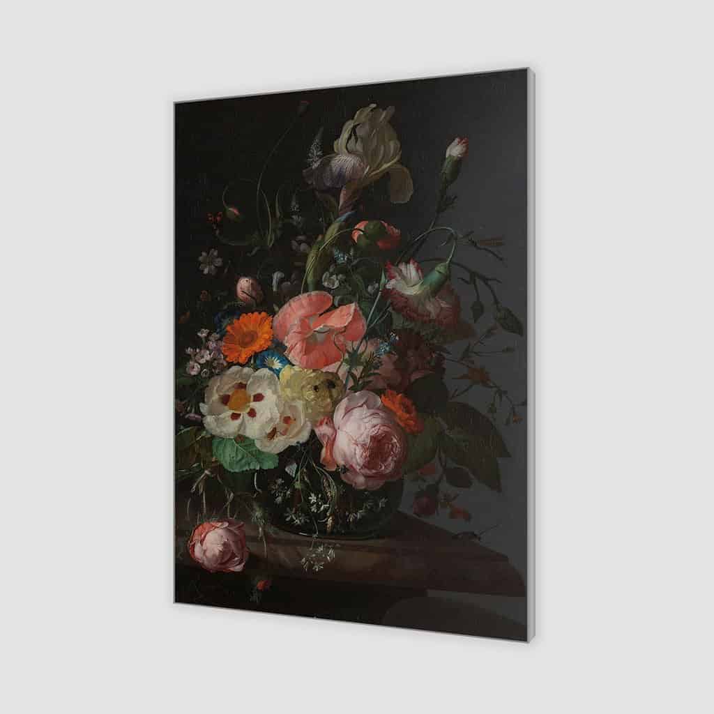 Stilleven met bloemen op een marmeren tafel (Rachel Ruysch)