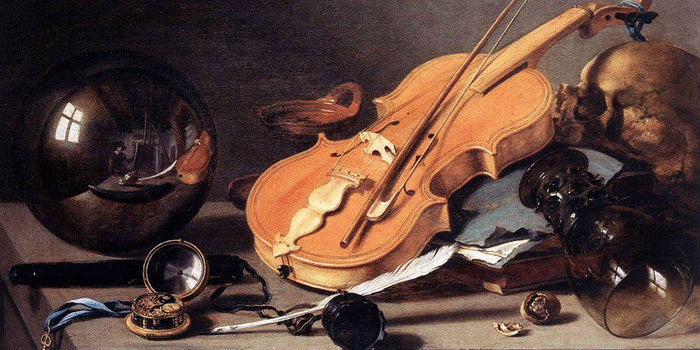 Stilleven met viool en zelfportret (Pieter Claesz)