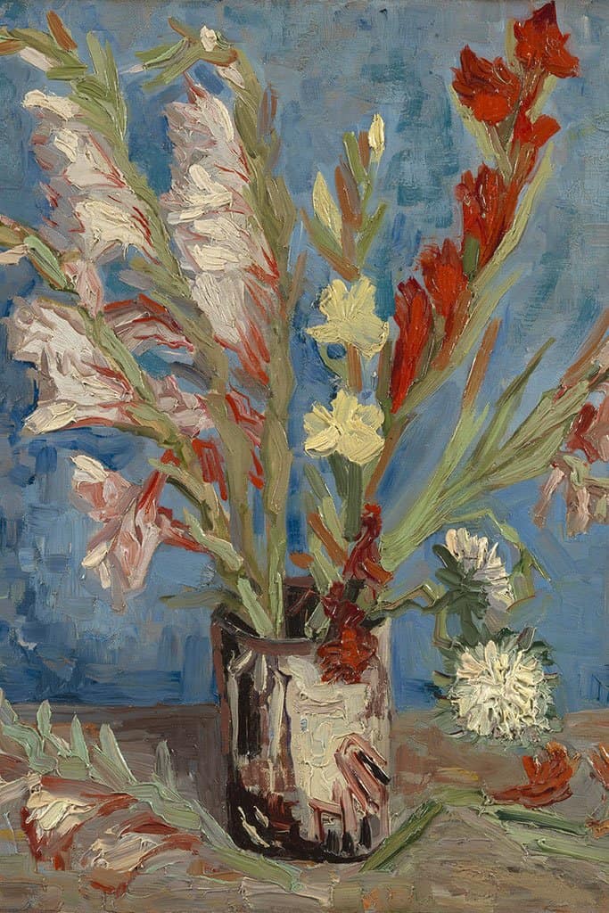 Vaas met Chinese Asters en Tuin Gladiolus (Vincent van Gogh)
