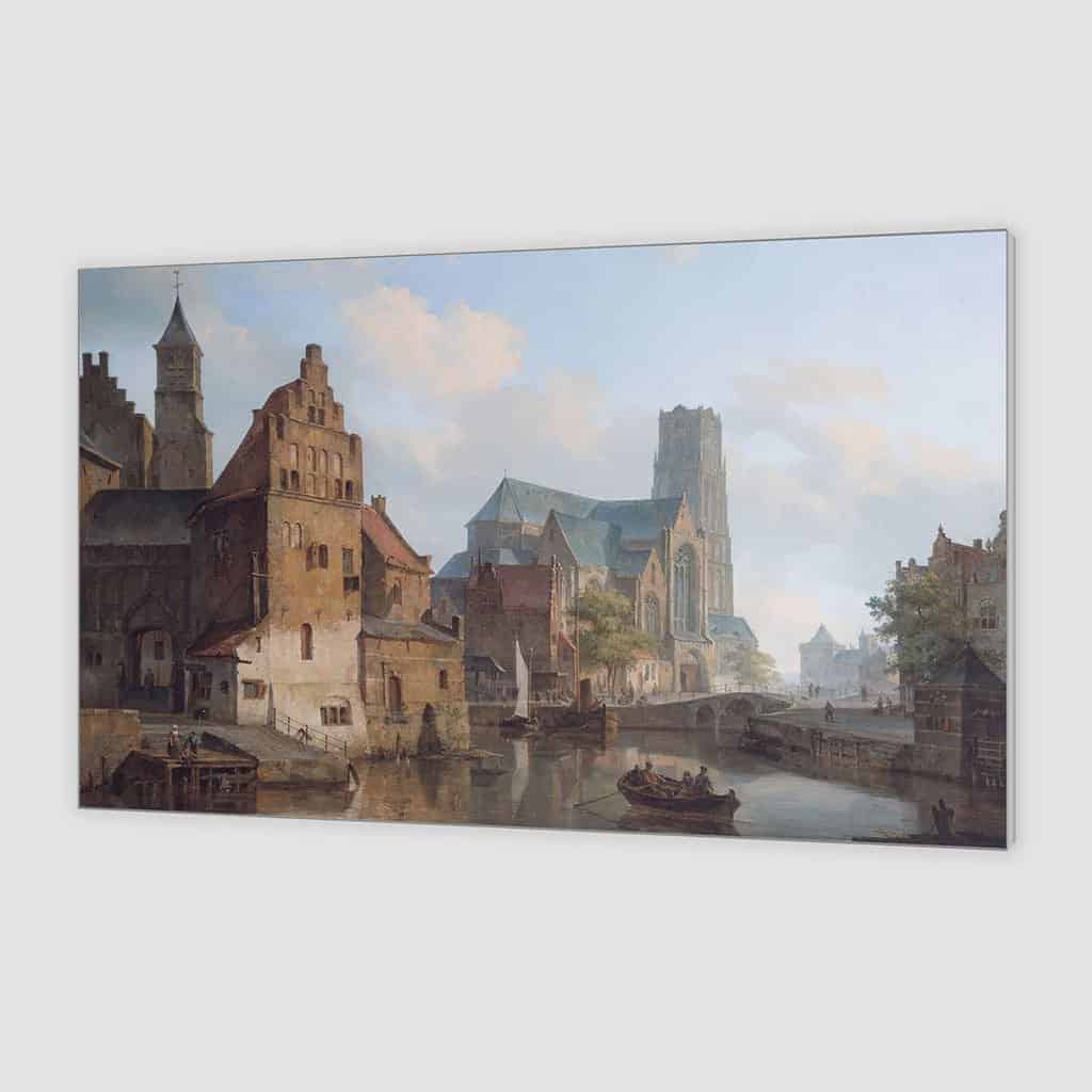 Een gezicht op de Delftse vaart - Cornelis Springer
