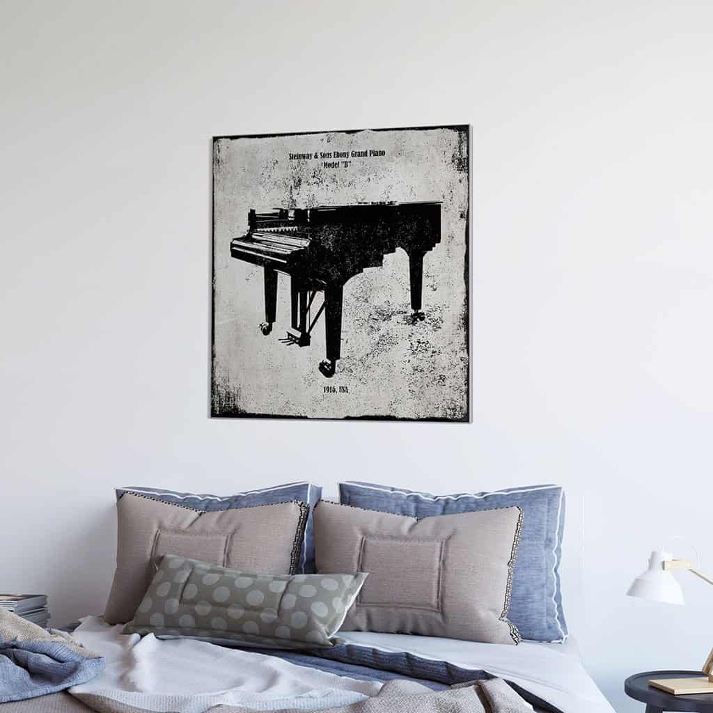 Vintage Steinway Sons Ebony Grand Piano