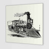 Vintage trein grafische illustratie van de trein