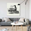 Vintage trein grafische illustratie van de trein
