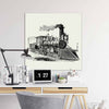 Vintage trein grafische illustratie van de trein