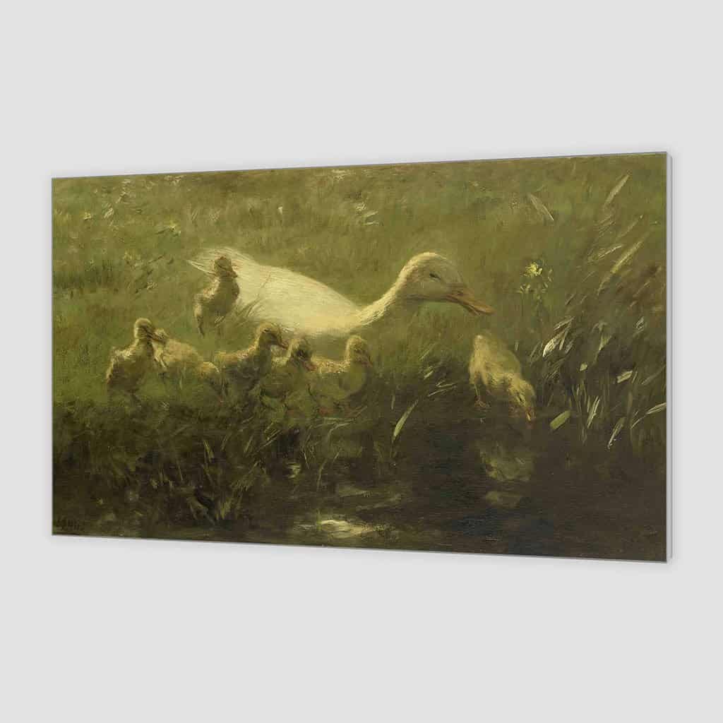 Witte eend met kuikens (Willem Maris)